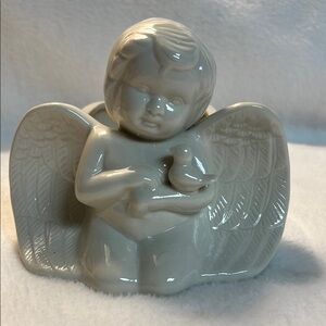 Vintage Ceramic Angel Planter Figurine - Cream